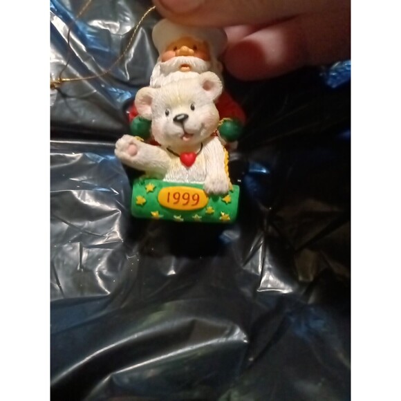 American Greetings Santa With Bear Snow Buddies 1999 Ornament (K) - Picture 2 of 6